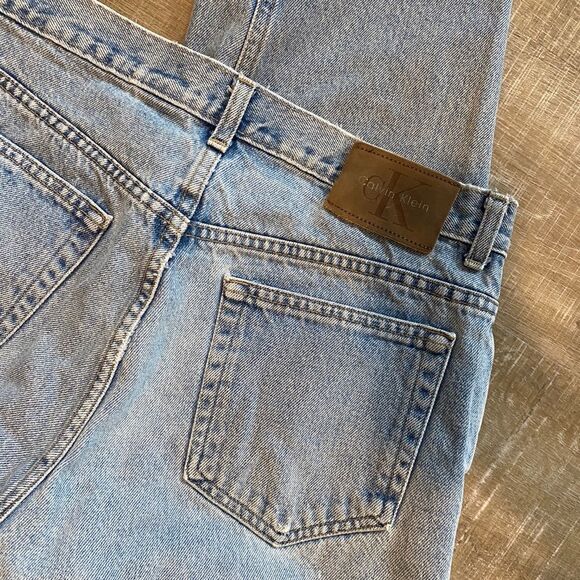 90s Vintage Calvin Klein CK Jeans Men’s 34 Straight Leg Light Wash Distressed - Picture 11 of 16